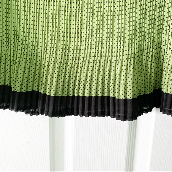 Vintage Great Cavalier by St. Paul Green/black Polka Dot Open Sheer Blouse Sz. M - Picture 8 of 10